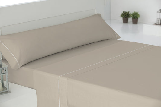 Juegos de Sábanas de Verano PERCAL 200 Hilos, 100% Algodón (CISNE ROJO): BEIGE