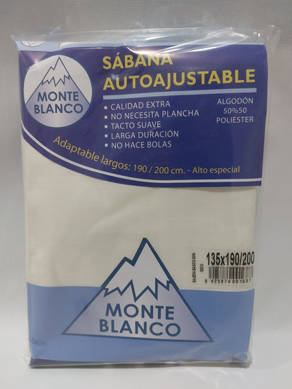 Sábana Auto Ajustable Colores: MONTE BLANCO